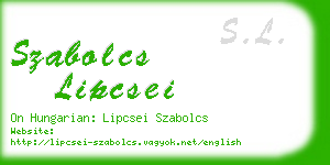 szabolcs lipcsei business card